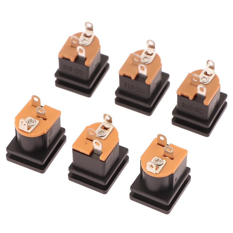 10Pcs 5.5X2.5Mm Dc Power Supply Socket Connector Dc-015 5.5*2.1Mm Dc Female Jack Square Panel Mounting Connectors
