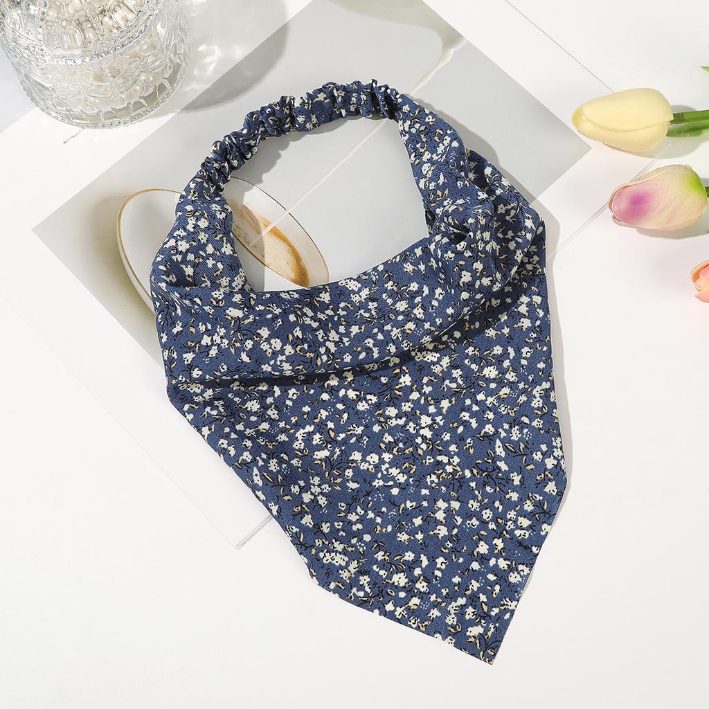AWAYTR Crashed Flower Headband Rubber Hair Scarf Bands for Women Party Headwear Floral Print Bandana Turban Hairband Headpiece