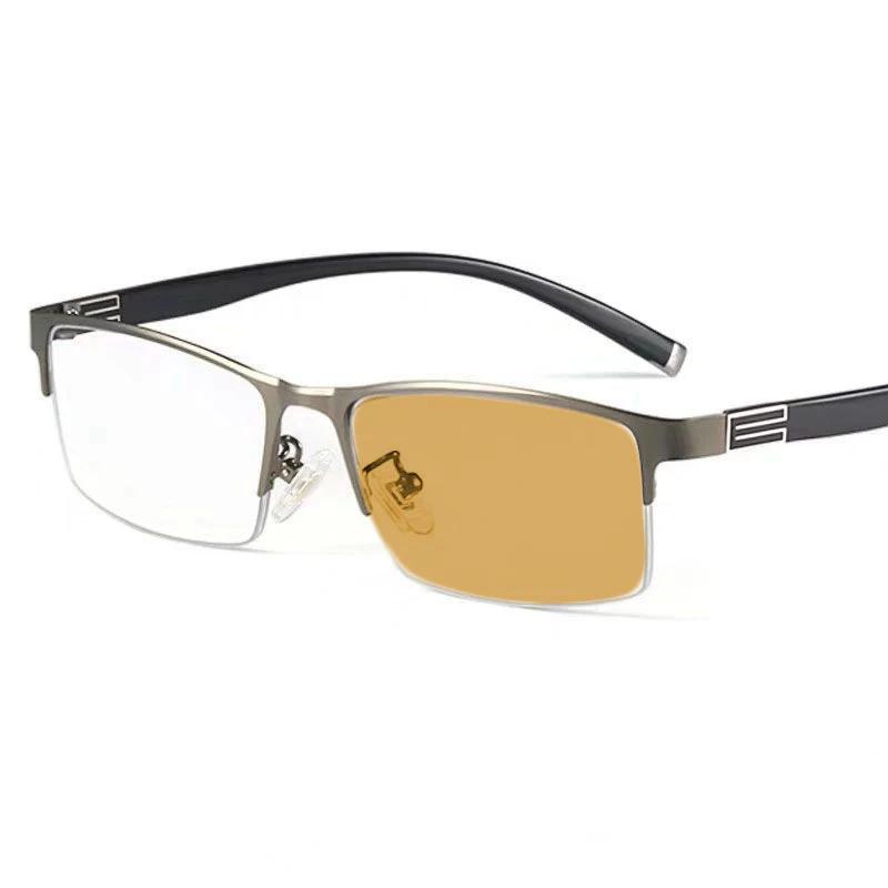 

Очки для близорукости в полуоправе, деловые, меняющие цвет, мужские и женские очки для близорукости, сверхлегкие, защитные очки для вождения на открытом воздухе 0