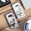 Blooming Blue Flowers For Samsung S25 S25 Edge S25Ultra S8 9 S10 20 U Ltra S21 Pro 22 Plus S23 FE S24 Ultra Glass Phone Case