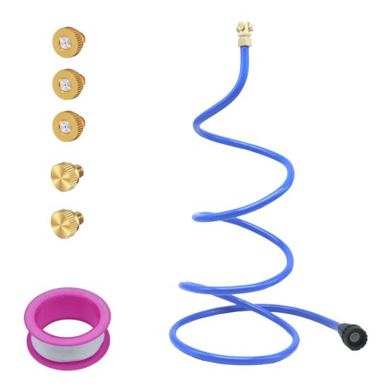 

Шланг-распылитель для улицы, гибкая система туманообразования, охлаждающий распылитель, портативный распылитель воды для патио, курятника, сада, заднего двора, птичьей поилки 1pc синий