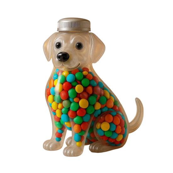 Animal-Shaped Candy Jar Airtight Storage Jar with Lid Cute Transparent Cat Dog Design Snack Jar for Kitchen Countertop Cabinet