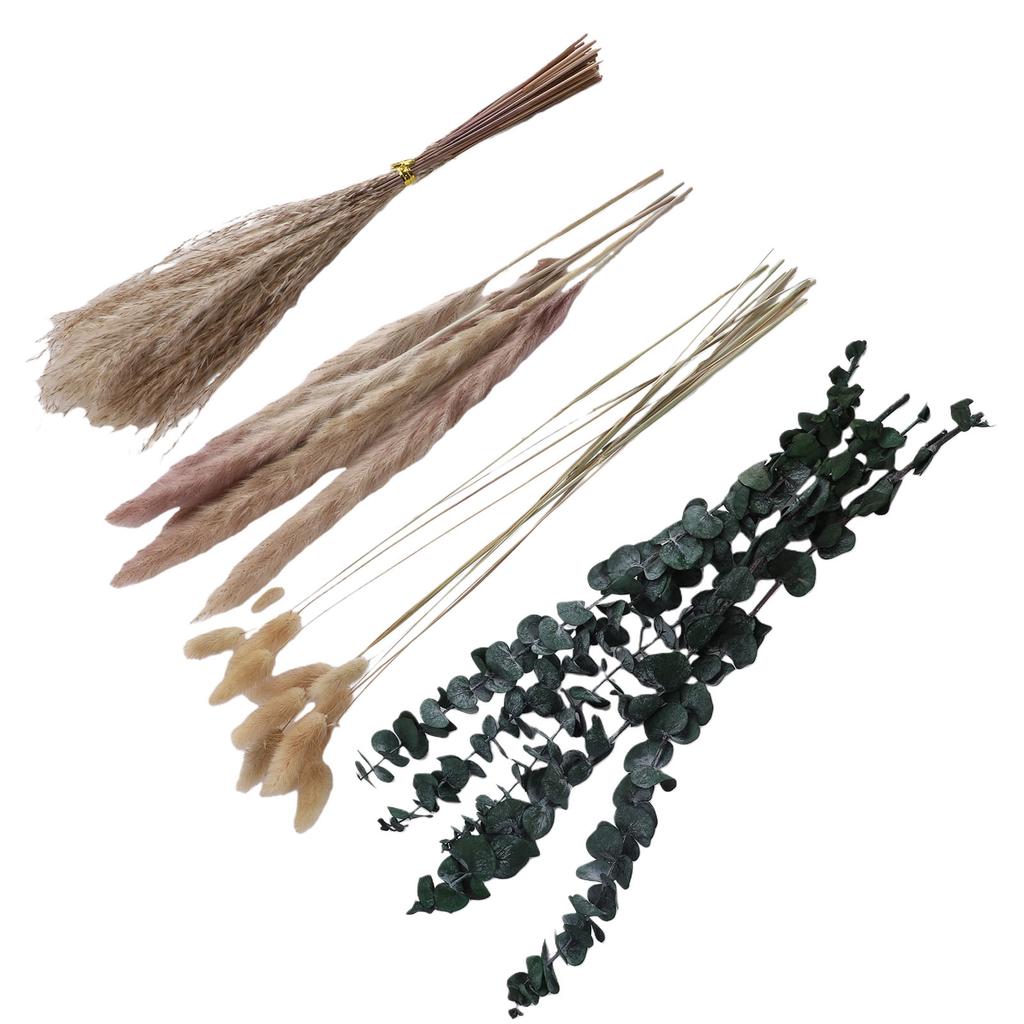 Bohemian Decor Dried Flowers Bouquet Rabbit Tails Eucalyptus Pampas Grass Bouquet Floral Arrangement for Wedding Dining