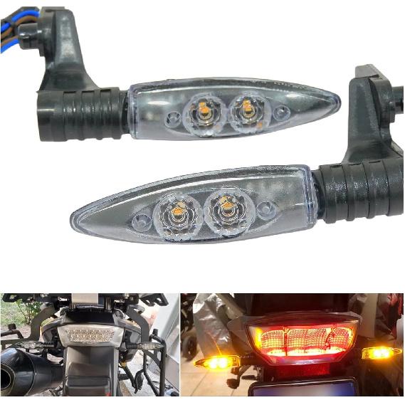 2xMotorcycle Front Rear Turn Indicator Signal LED Lights Compatible With BMW R 1200 GS ADVENTURE 2006-2013 K1200R K1300R F800S F800R F800GS(Rear