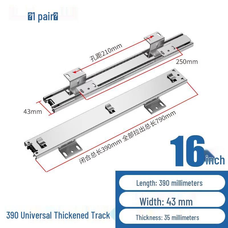 Adjustable Kitchen Drawer Slide: Three-Section Pull-Out Basket Rail for Cabinets