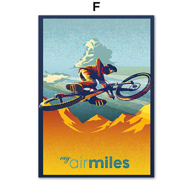 

Винтажные постеры и принты, спортивный велосипед, езда на велосипеде, настенная живопись на холсте, настенные картины в скандинавском стиле для мальчика, декор для спальни, гостиной, без рамки 60*90cm