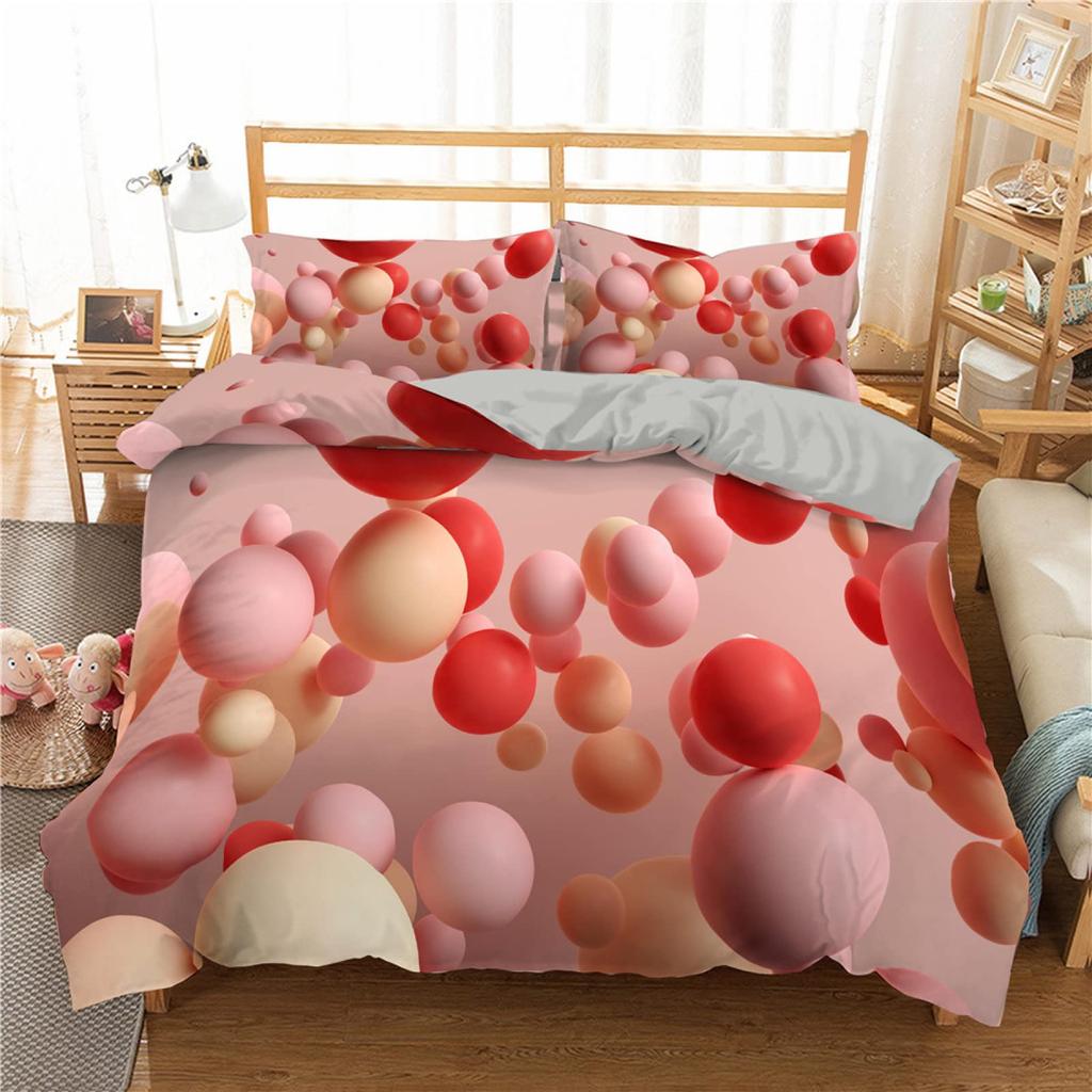Watercolor Duvet Cover Hand Painted Style Floating Hot Air Balloons Clouds Print Decorative Bedding Set Blue Pink Coral Children