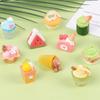 DERAYEE Mini Ice Cream Resin 12 Cute Miniature Ornaments with Adhesive Toy Garden Ornament Figurine Prop Decorations, Pieces, Tape, Gift,