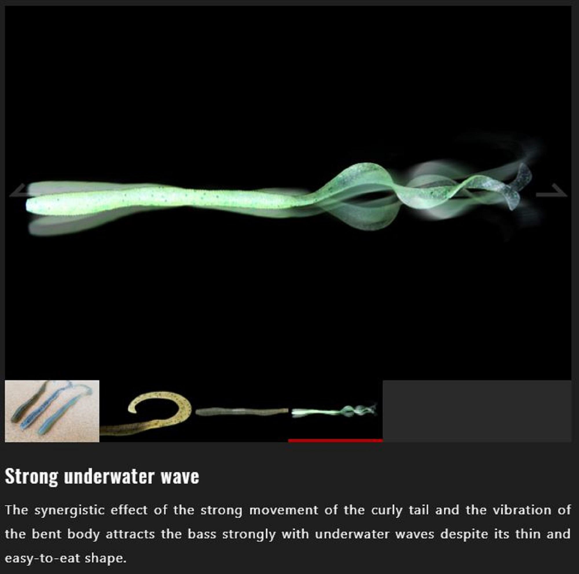 Jackall Мягкая приманка Flick Curly 4.8 дюйма Зеленый тыквенный бычок (2175) — фото 4