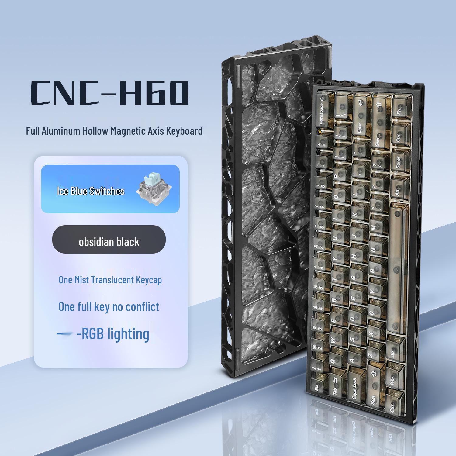 

H60 Hollow Magnetic Shaft Bluetooth Wireless Triple-Mode Gaming All-Aluminum Custom Keyboard