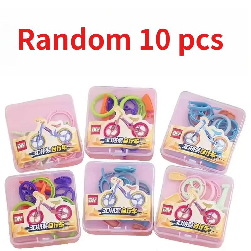 DIY Mini Plastics Radish Car Model Puzzle Assembly Toys Ornament Detachable Bicycle Sliding Toys Children's Rewards Holiday Gift