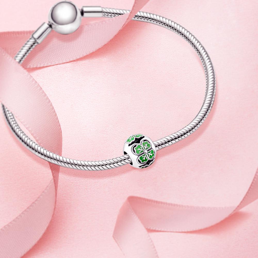 Copper Charm Beads Fit Original Bracelet Diy Jewelry Luck Clover Pendant Holiday Decoration Women Fashion Party