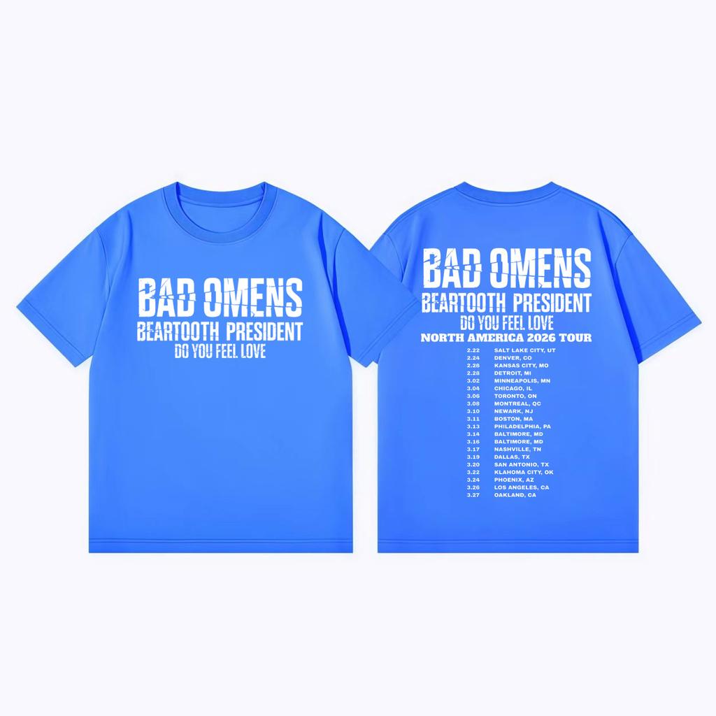 Bad Omens Do You Feel Love Tour 2026 Print T Shirt Streetwear Metalcore Rock Tshirt Men Women Casual Fashion Oversized Tshirts