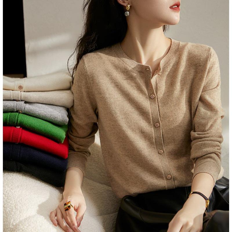 Women's 2025 Spring/Autumn Color Block Knit Sweater – Long Sleeve, Loose Fit, Korean Style