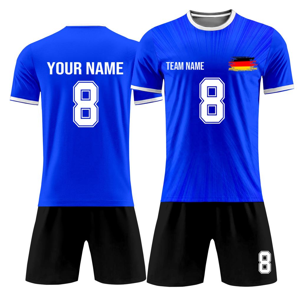 Individuelles zweiteiliges Set aus Fußballtrikots für Erwachsene und Kinder