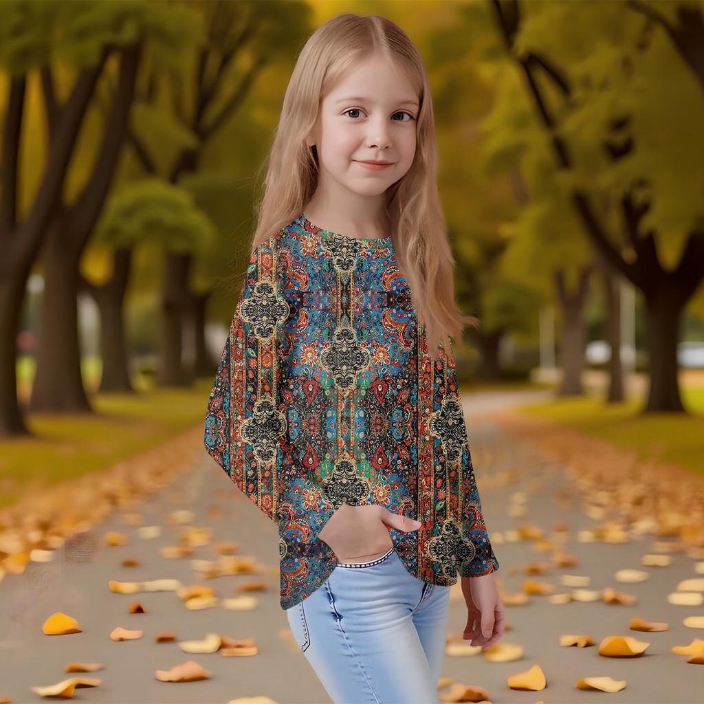 Children's Long-sleeved O-neck Top Printed Daily Casual