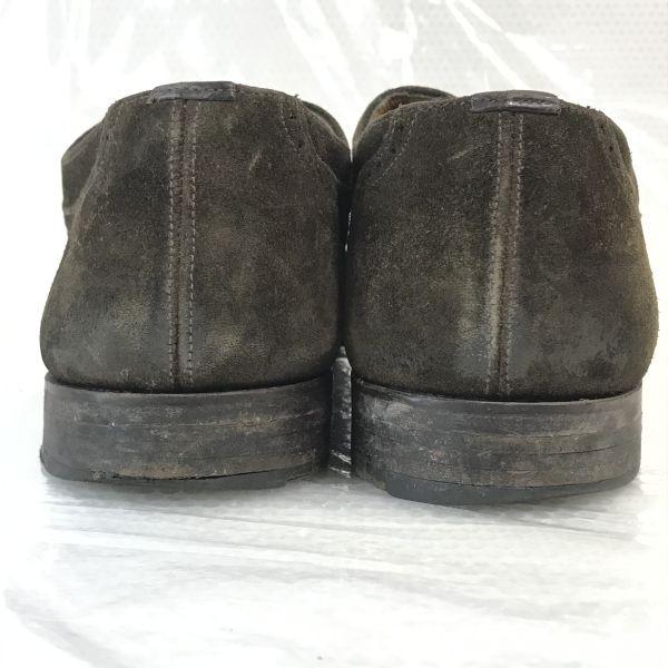 PRAESES New York 80s-90s British Suede Leather Goodyear Welt Full Brogue Wingtip Shoes Size 11F 29.0-29.5cm Brown(USED)