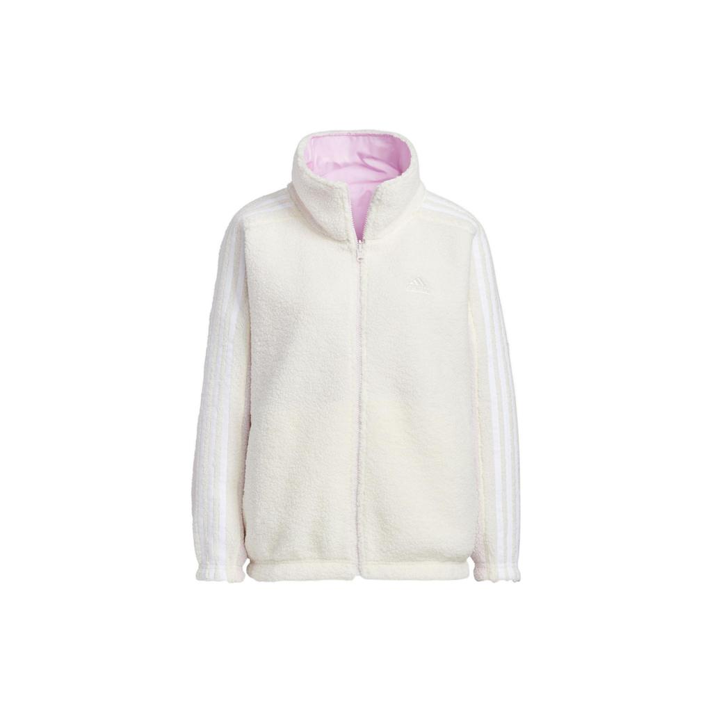 adidas Sportswear Metrevboa Reversible Sherpa Jacket Women White Pink HM7111
