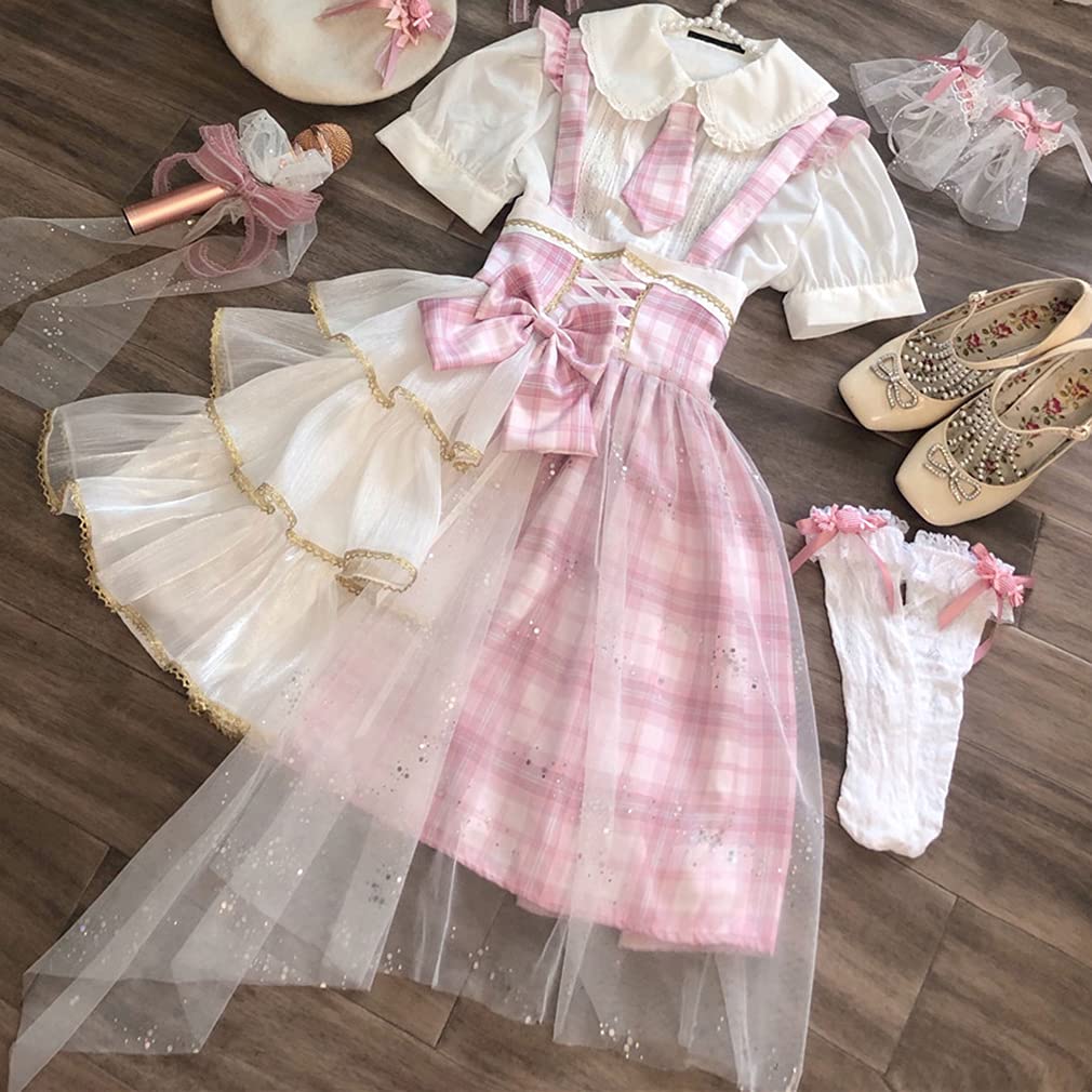 SSUPTEMBER II Princess Lolita Jumper JK High School Girl Cosplay Short Mori Costume School Events Dress, Skirt, Uniform, Costume, Sleeves, Dreamy,
