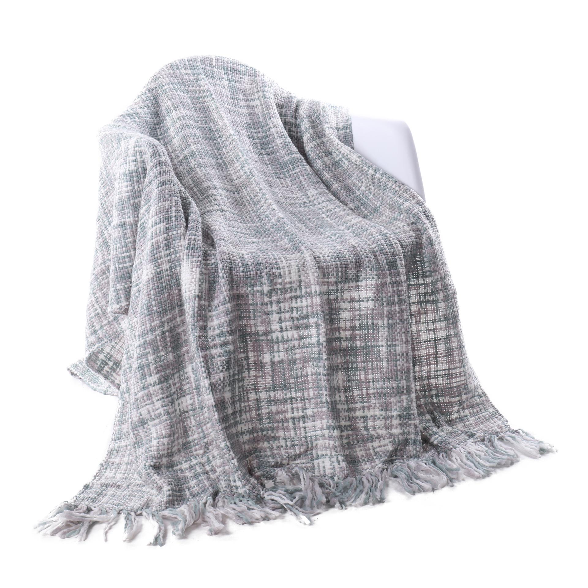 

Плед для дивана-кровати, плед на весну-лето, красочный плед в стиле бохо для домашнего декора, пледы для дома и улицы, 127x152 см светло-синий