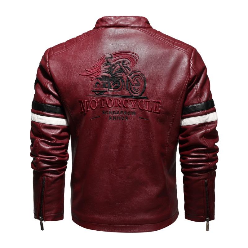 Frühling Herbst Neue Herren Motorradjacke Herren Trendy Bestickte Farbblock Mode Jacke Mantel