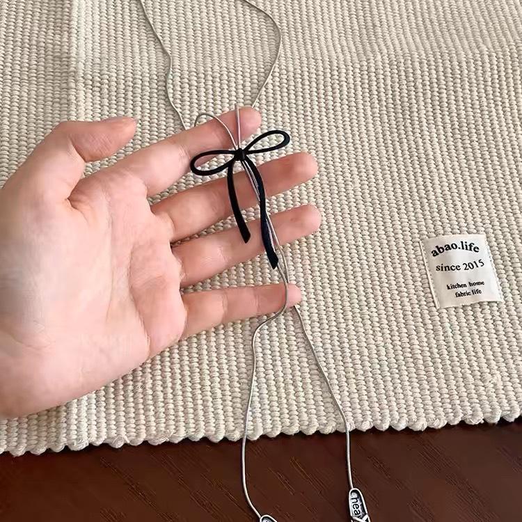 Women s Autumn and Winter Hoodie Bow Long Necklace