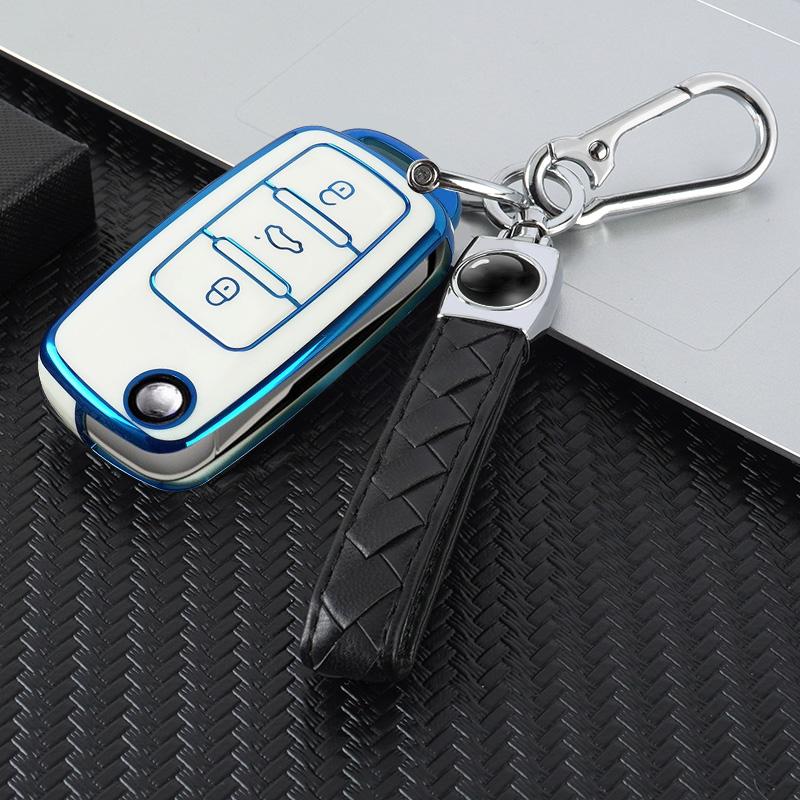 TPU Car Flip Key Cover Case Shell Protector Box Fob For Volkswagen VW Polo Bora Beetle Tiguan Passat B5 B6 B7 Golf EOS Scirocco