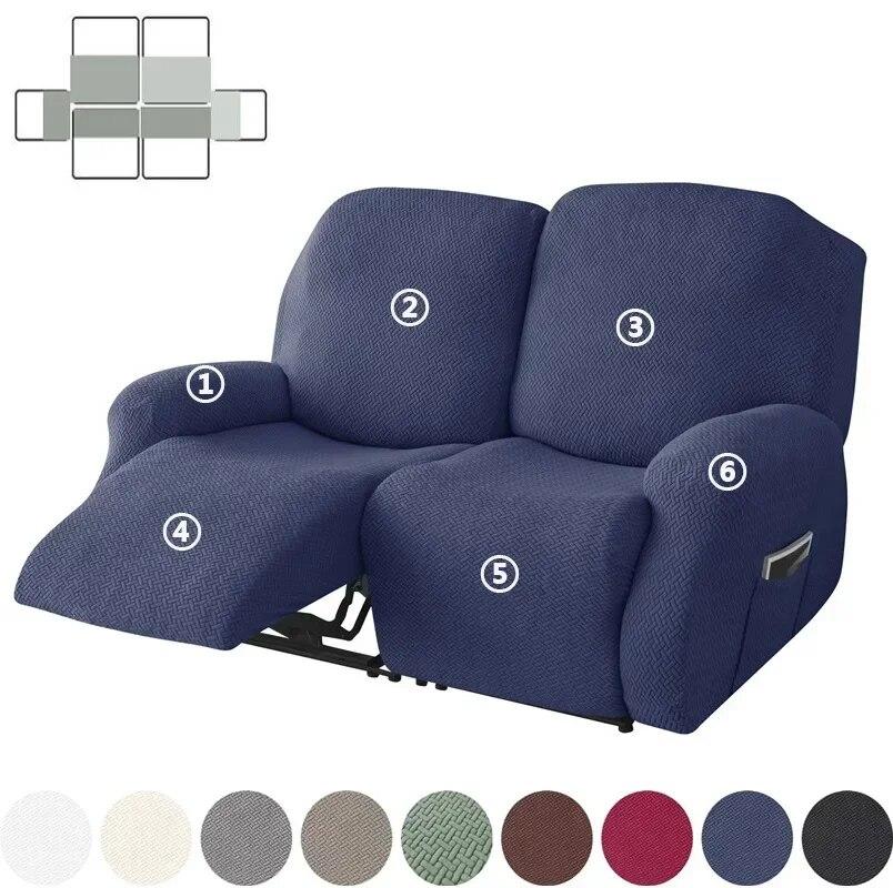 1/2/3 Seater Jacquard Recliner Sofa Cover Stretch Solid Color Armchair Covers Living Room Lazy Boy Couch Slipcovers Funda Sofa