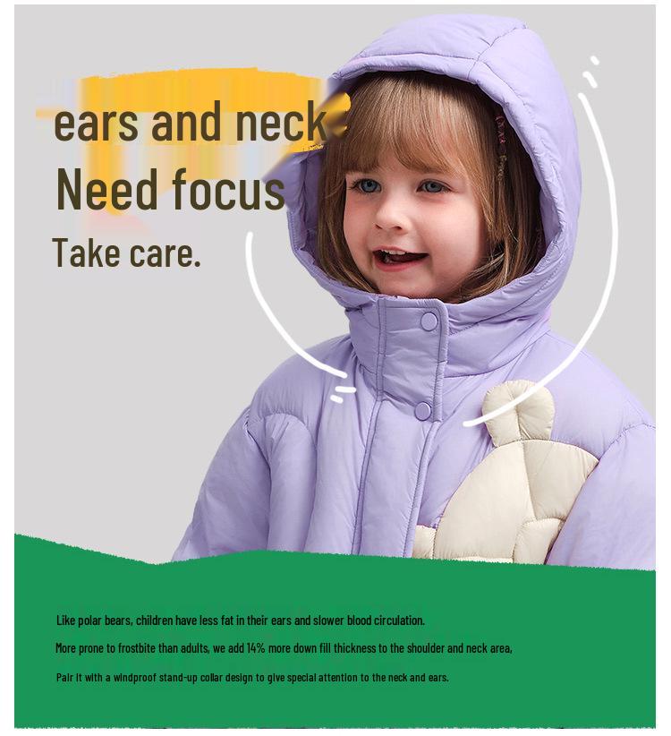 2025 Winter Mid-Length Down Jacket for Girls - Triple-Proof, 90% White Duck Down