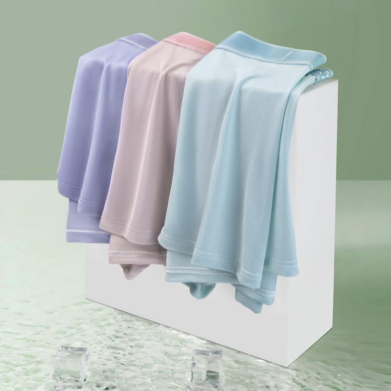 4pcs Ice Silk Underwear for Men Air-conditioned Summer Underwear for Men Boxer Brief