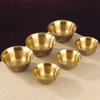 Mini Gold Brass Buddhist Bowl Auspicious Tibetan Tribute 25ml Engraving Holy Water Cup Meditation Bowl Home's Gift Decorative