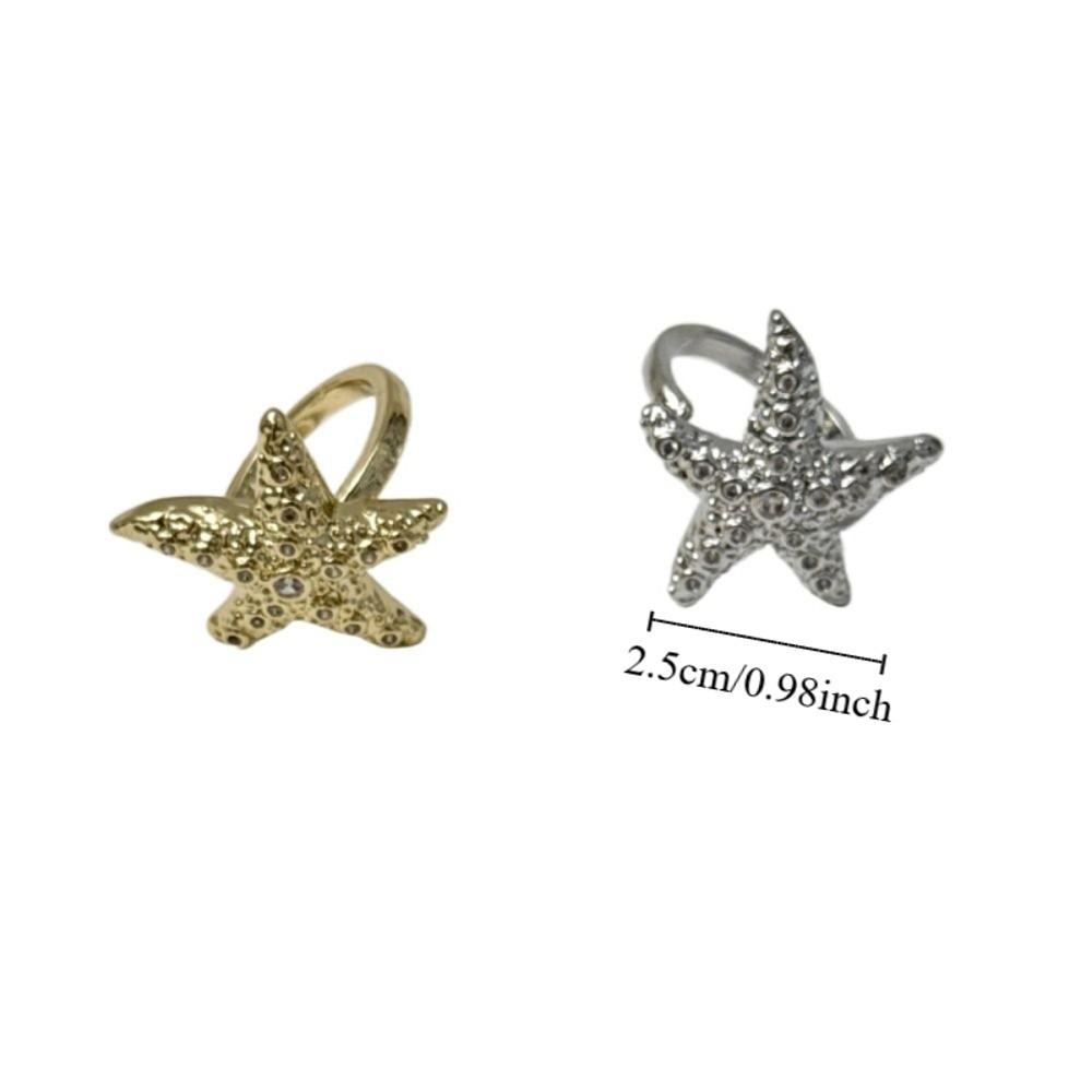 Jewelry Accessories Metal Starfish Ring Korean Style Vintage Finger Buckle  Gift