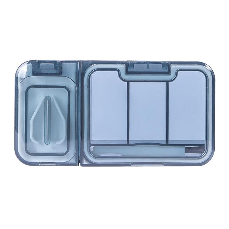 Multi Functional Medicine Box Cutting Device 3 in 1 Pill Case with 3 Compartments for Large Capacity Medicine Box Grinding