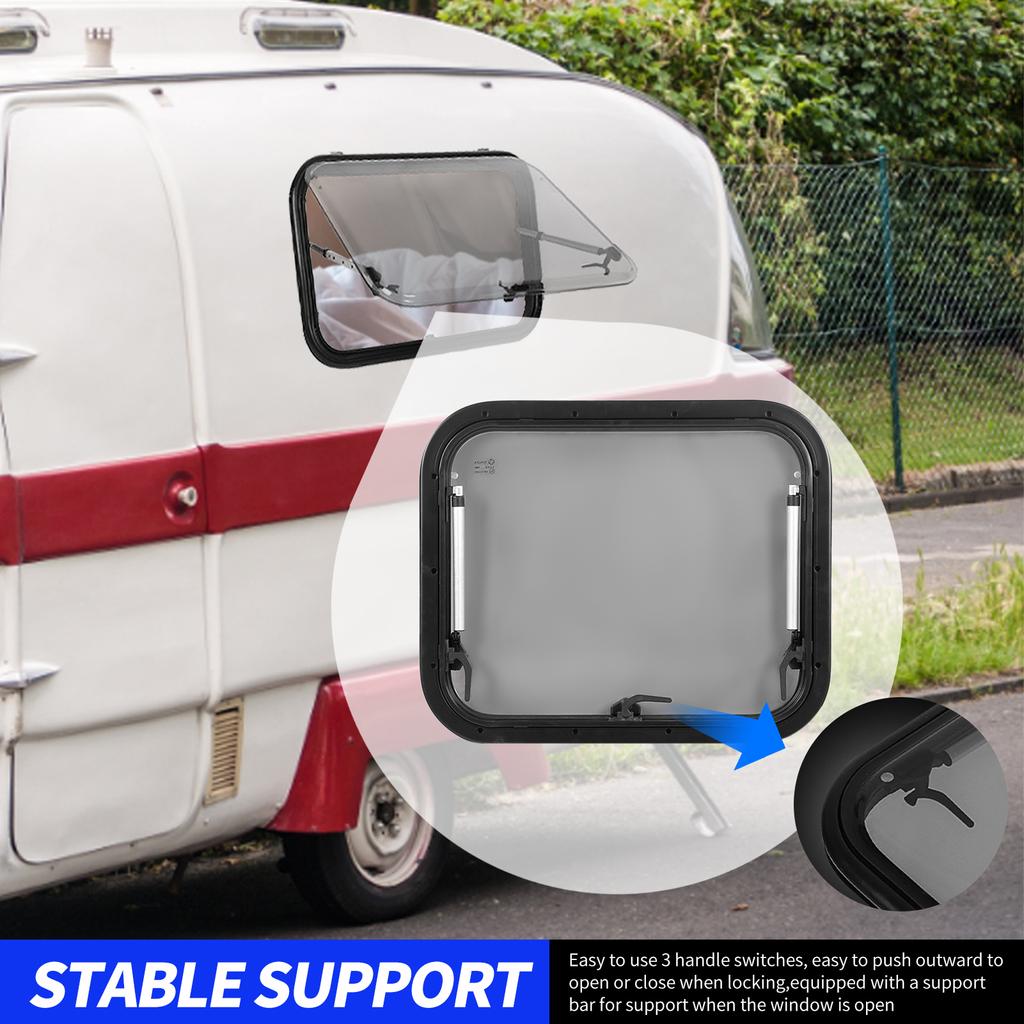 Window RV Window Sliding Window Round Corner Double Layer UV Pull Push for Trailer RV