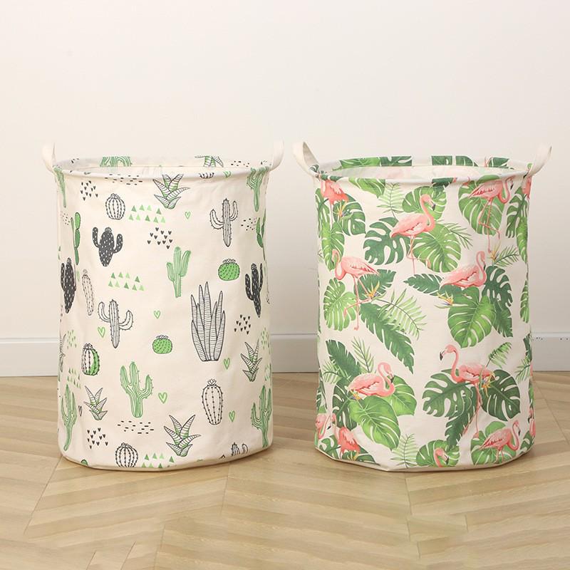 Foldable Waterproof Cartoon Fabric Laundry Basket