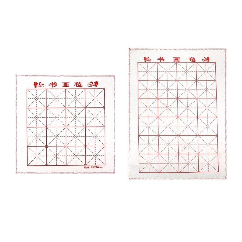 Chinese Calligraphy Drawing Felt Mat, Calligraphy Felt Pad with Grids for Painting Calligraphy Practice Drawing