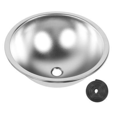 Pia de RV 16 X 6.4in Aço Inoxidável 304 Versátil Drenagem Eficiente Pia de Lavar Redonda para Cozinha para Caravana Autocaravana Barco