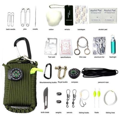 29 in 1 Professionelles Survival-Kit Outdoor-Reise-Wanderungs-Feldlager-Kits Tragbare multifunktionale Notfall-Sicherheits-Erste-Hilfe-Tools