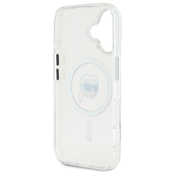 Karl Lagerfeld Klhmp16Shlskih Iphone16 6.1 Biały/White Hardcase Iml Metal Karl Head Magsafe