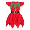 Christmas Party Elf Costume for Kids Girls Performance Cosplay Outfit