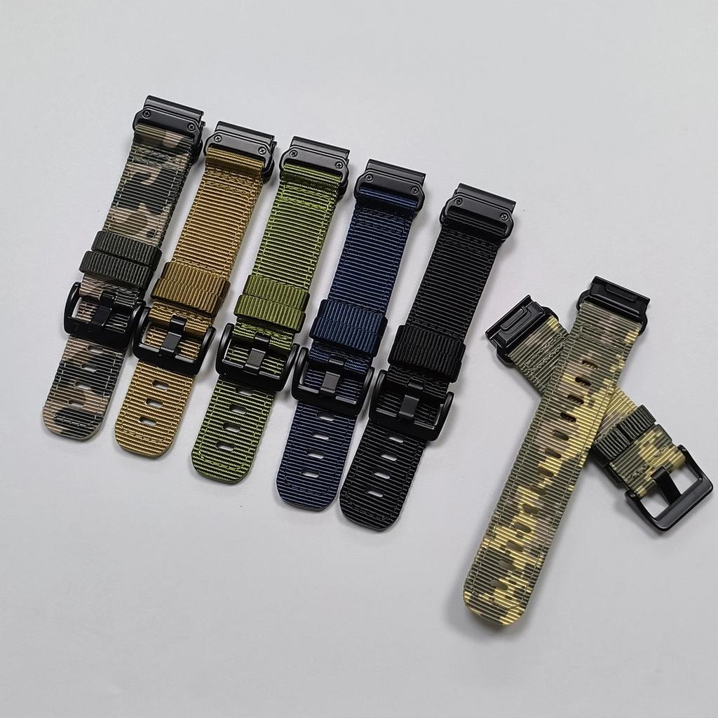 Quickfit 26/22mm Watch Strap for Garmin Fenix 8-MICROLED 47mm 51mm Nylon Loop Band Forerunner 970 965 745/Quatix/Tactix Bracelet