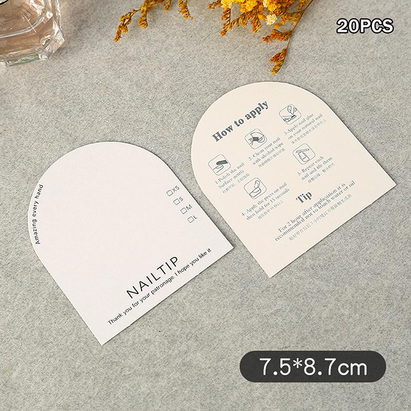 

20 Sheets Nails Packing Cardboard Handmade Nails Packing Cards Nail Art Display Card Manicure Package Card Nail Photo Prop A1