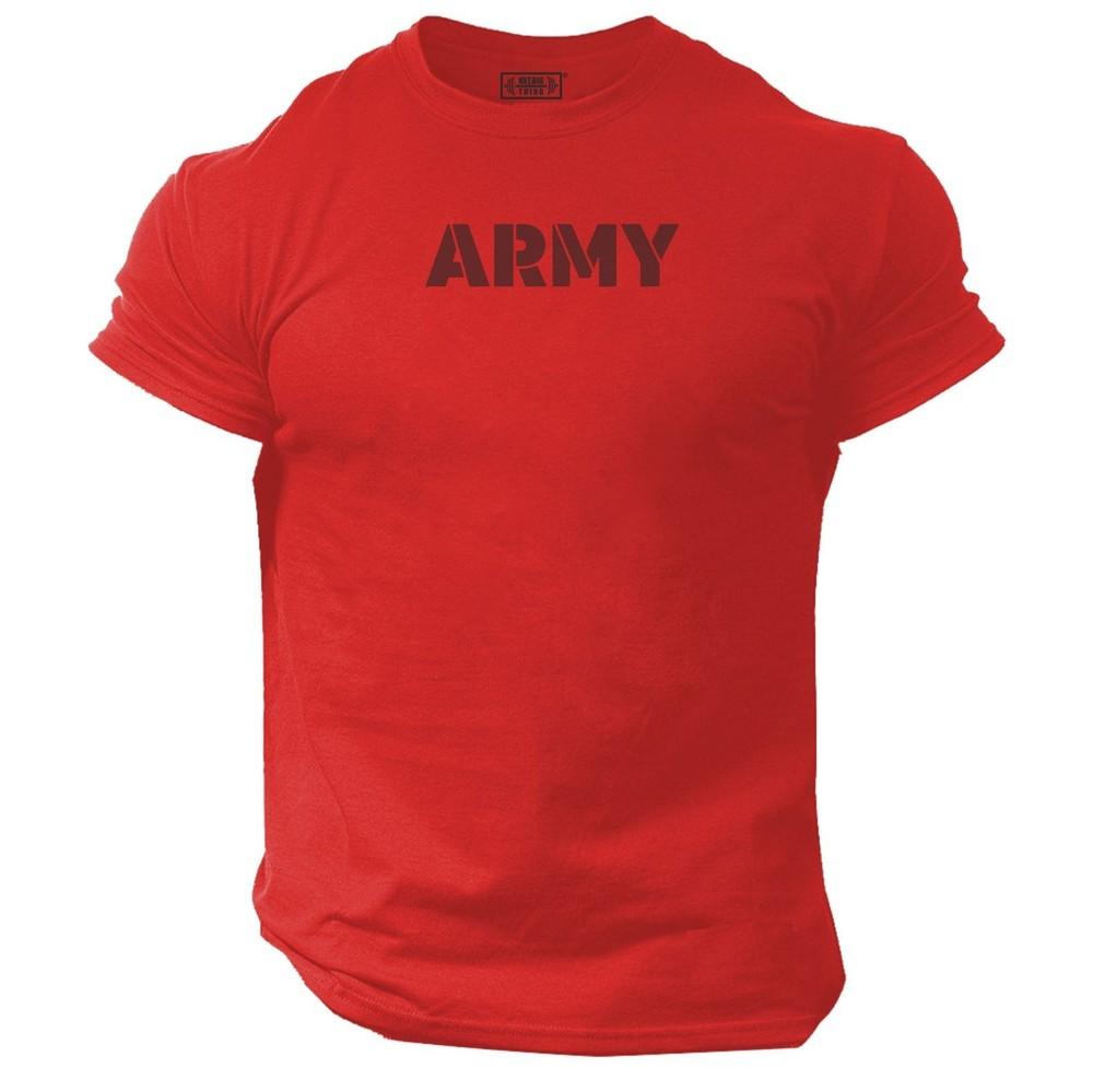 Army T Shirt Gym Clothing Bodybuilding Training Workout Exercise Boxing Mma Top