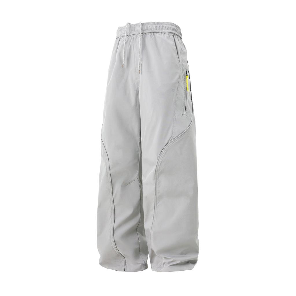 Outdoor Functional Anti-splashing Casual Pants Autumn Straight Loose Split Trousers Zipper Contrasting Webbing Sweatpants Q