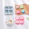 4 Cavities Fondant Moulds Silicone Chocolate Molds Candy Mould Bear Shaped for Birthday Party Cake Decorations Cupcake