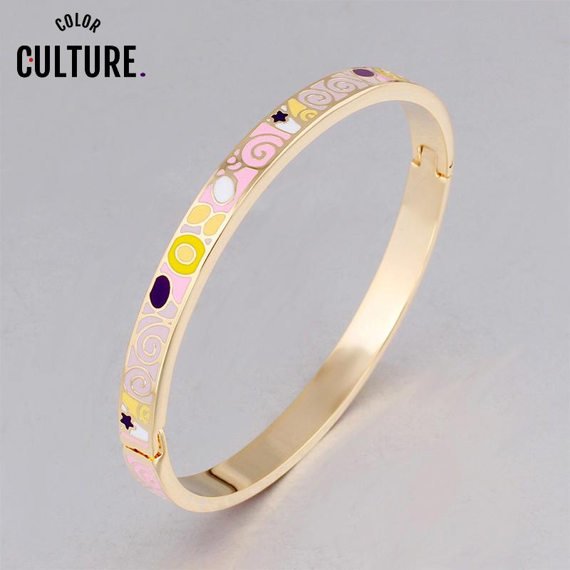 

Color Culture High-grade and Refined Colorful Bangles for Women Indian Style Stainless Steel Jewelry