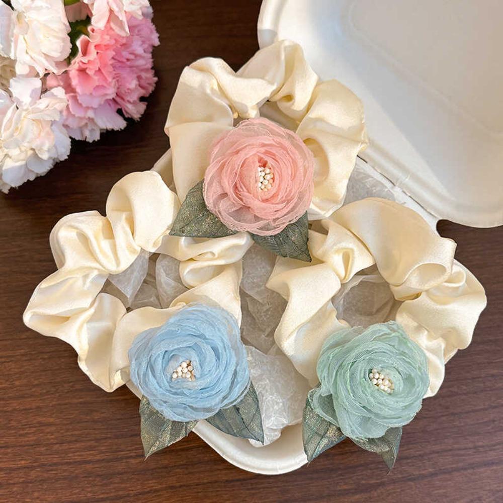 

Simple Camellia Hair Tie Cloth Elastic Hair Rubber Band Fashion Tulip Scrunchie
