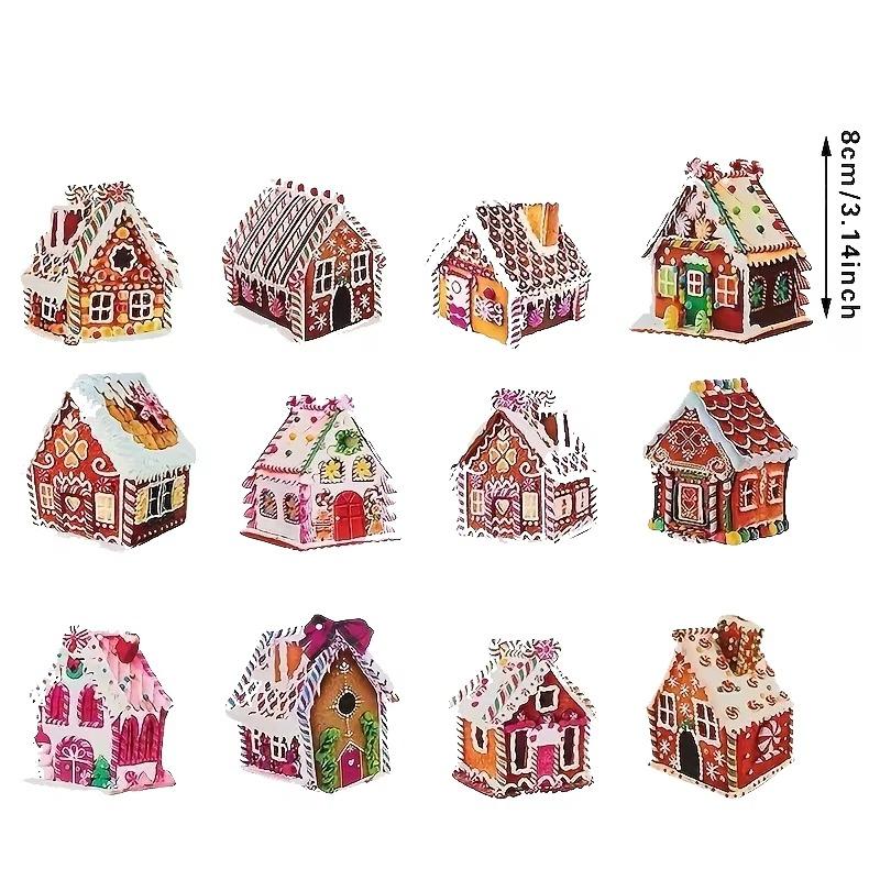 Gingerbread House Ornaments Holiday Christmas Tree Ornament with Xmas Decorative Hanging Ornaments for Xmas Party Decorations