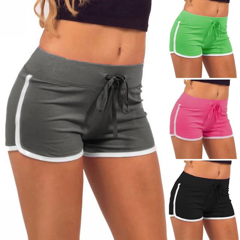 Women Sexy Girls Yo-Ga Short Running Peach Hip Sports Leisure Summer Skinny Patchwork Shorts Fashion Underpants