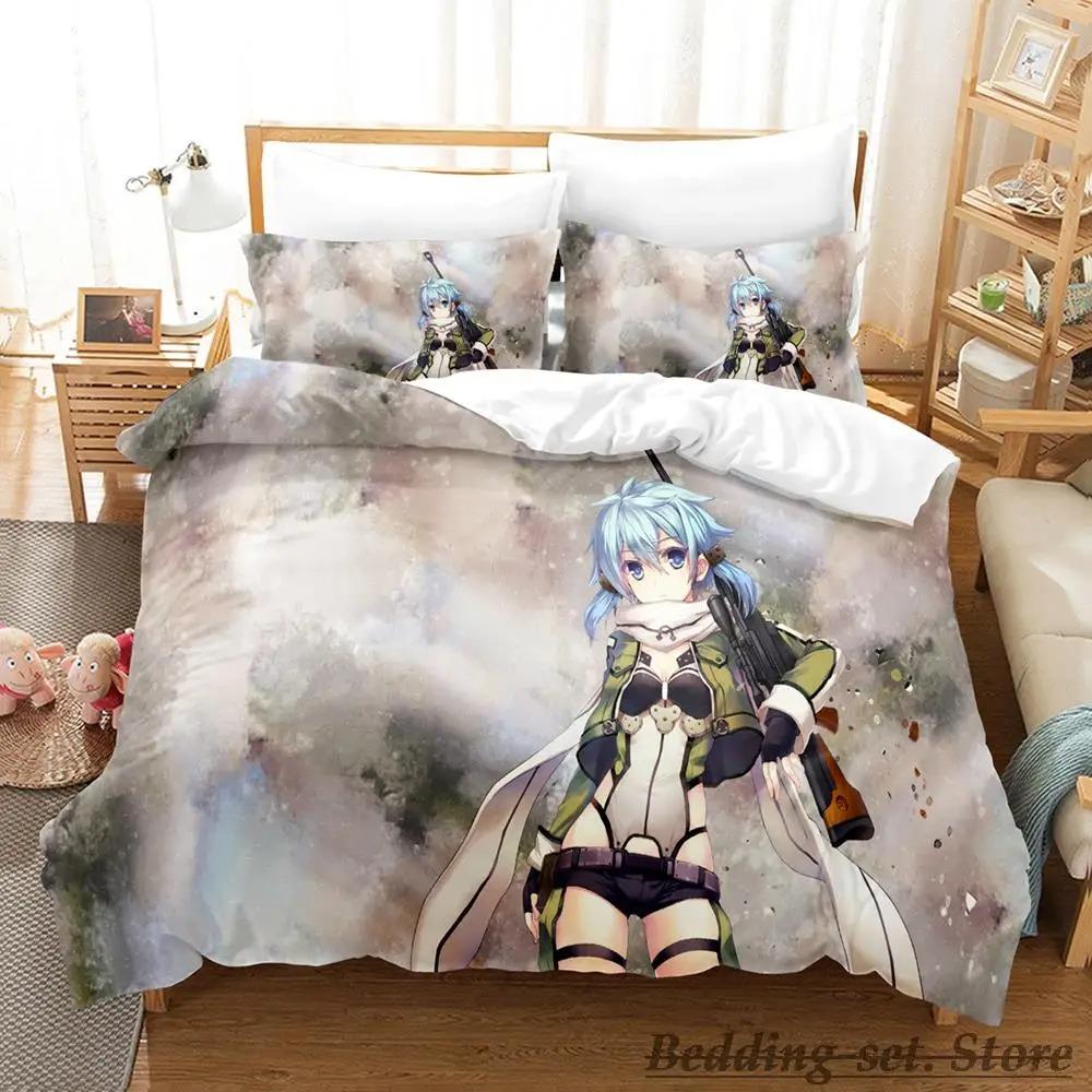 Sword Art Online II Ložní souprava Jednolůžko Dvojlůžko Plná Queen King Size Ložní souprava Dospělý Dítě Ložnice Sady povlečení Anime Postel